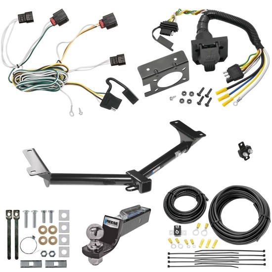 Trailer Hitch Tow Package w/ 7-Way RV Wiring For 10-10 Dodge Journey w/ 2" Drop Mount 2" Ball Class 3 2" Receiver All Models Reese