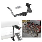 Trailer Hitch w/ 4 Bike Rack For 09-13 Subaru Forester Approved for Recreational & Offroad Use Carrier for Adult Woman or Child Bicycles Foldable