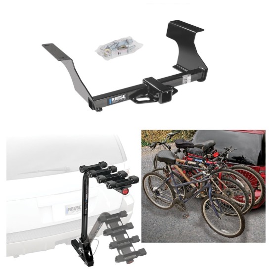 Trailer Hitch w/ 4 Bike Rack For 09-13 Subaru Forester Approved for Recreational & Offroad Use Carrier for Adult Woman or Child Bicycles Foldable