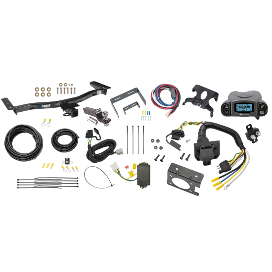 Trailer Hitch Tow Package Prodigy P3 Brake Control For 10-12 Lexus RX350 13-19 Exc F Sport 10-15 RX450h w/ 7-Way RV Wiring 2" Drop Mount 2" Ball Class 3 2" Receiver Reese Tekonsha