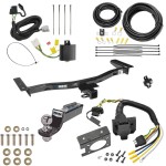 Trailer Hitch Tow Package w/ 7-Way RV Wiring For 10-12 Lexus RX350 13-19 Exc F Sport 10-15 RX450h w/ 2" Drop Mount 2" Ball Class 3 2" Receiver Reese