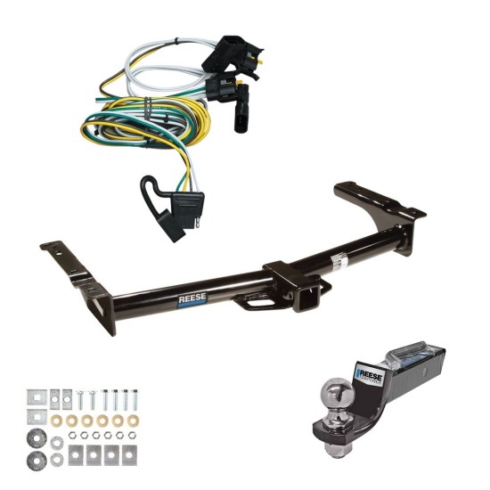 Tow Package For 95-02 Ford E-150 E-250 E-350 Econoline Trailer Hitch w/ Wiring 2" Drop Mount 2" Ball 2" Receiver Reese