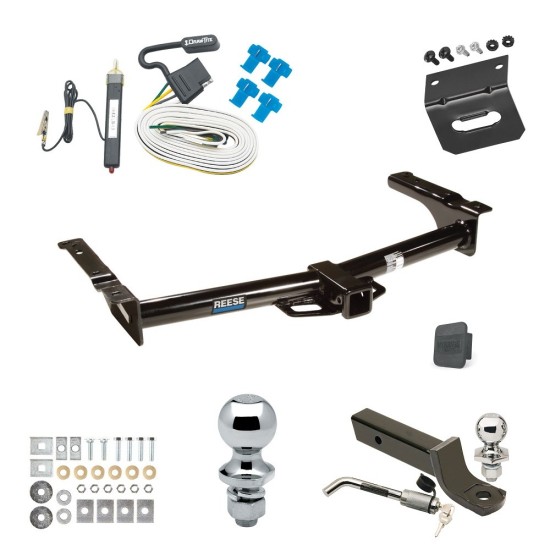 Ultimate Tow Package For 75-91 03-07 Ford Van E100 E150 E250 E350 Trailer Hitch w/ Wiring 2" Drop Mount Dual 2" and 1-7/8" Ball Lock Bracket Cover 2" Receiver Reese