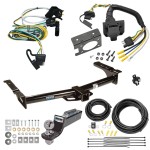 Trailer Hitch Tow Package w/ 7-Way RV Wiring For 95-02 Ford E-150 E-250 E-350 Econoline w/ 2" Drop Mount 2" Ball Class 4 2" Receiver All Models Reese