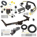 Trailer Hitch Tow Package w/ 7-Way RV Wiring For 08-14 Ford E-150 E-250 E-350 Econoline w/ 2" Drop Mount 2" Ball Class 4 2" Receiver All Models Reese