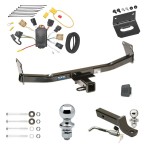 Ultimate Tow Package For 07-10 Jeep Compass 07-07 Patriot Trailer Hitch w/ Wiring 2" Drop Mount Dual 2" and 1-7/8" Ball Lock Bracket Cover 2" Receiver Reese