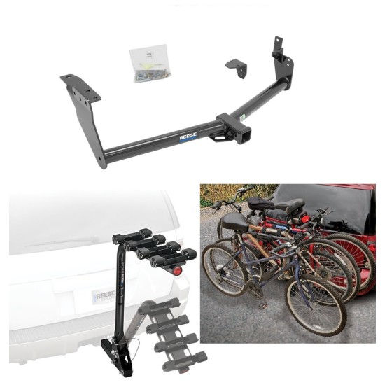 Trailer Hitch w/ 4 Bike Rack For 09-12 Infiniti FX35 09-13 FX50 14-17 QX70 2013 FX37 Approved for Recreational & Offroad Use Carrier for Adult Woman or Child Bicycles Foldable