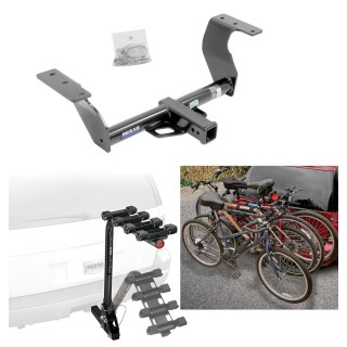 Trailer Hitch w 4 Bike Rack For 14 18 Subaru Forester All Styles Approved for Recreational Offroad Use Carrier for Adult Woman or Child Bicycles Foldable TrailerJacks