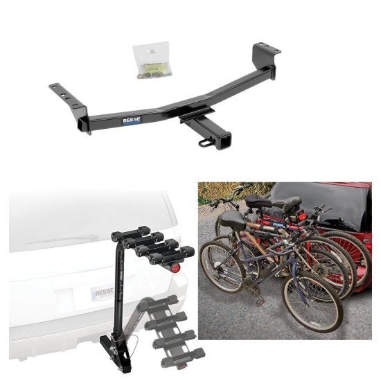 Trailer Hitch w/ 4 Bike Rack For 08-20 Nissan Rogue 14-15 Rogue Select Approved for Recreational & Offroad Use Carrier for Adult Woman or Child Bicycles Foldable