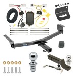 Ultimate Tow Package For 08-20 Nissan Rogue 14-15 Rogue Select Trailer Hitch w/ Wiring 2" Drop Mount Dual 2" and 1-7/8" Ball Lock Bracket Cover 2" Receiver Reese