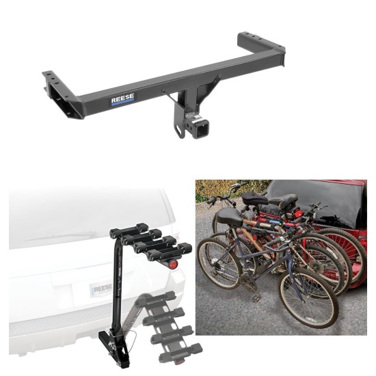 Trailer Hitch w/ 4 Bike Rack For 11-17 Audi Q5 14-17 SQ5 15-23 Porshe Macan Approved for Recreational & Offroad Use Carrier for Adult Woman or Child Bicycles Foldable