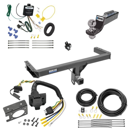 Trailer Hitch Tow Package w/ 7-Way RV Wiring For 11-12 Audi Q5 15-23 Porsche Macan w/ 2" Drop Mount 2" Ball Class 3 2" Receiver All Models Reese