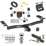 Ultimate Tow Package For 07-10 Ford Edge Lincoln MKX Trailer Hitch w/ Wiring 2" Drop Mount Dual 2" and 1-7/8" Ball Lock Bracket Cover 2" Receiver Reese