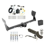 Reese Trailer Tow Hitch For 15-18 Ford Edge Except Sport & Titanium Models Deluxe Package Wiring 2" Ball Mount and Lock