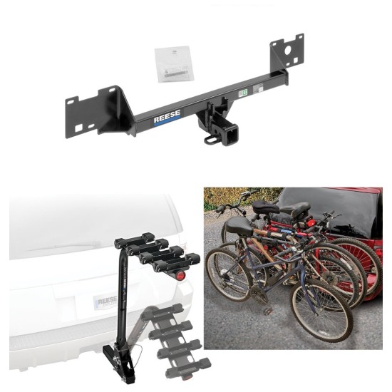 Trailer Hitch w/ 4 Bike Rack For 15-23 RAM ProMaster City All Styles Approved for Recreational & Offroad Use Carrier for Adult Woman or Child Bicycles Foldable