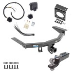 Trailer Hitch Tow Package w/ 7-Way RV Wiring For 14-20 Acura MDX w/ 2" Drop Mount 2" Ball Class 4 2" Receiver Reese