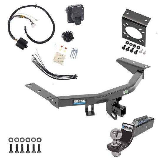 Trailer Hitch Tow Package w/ 7-Way RV Wiring For 14-20 Acura MDX w/ 2" Drop Mount 2" Ball Class 4 2" Receiver Reese