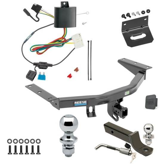 Ultimate Tow Package For 14-20 Acura MDX Trailer Hitch w/ Wiring 2" Drop Mount Dual 2" and 1-7/8" Ball Lock Bracket Cover 2" Receiver Reese