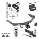 Ultimate Tow Package For 16-22 Honda Pilot Trailer Hitch w/ Wiring 2" Drop Mount Dual 2" and 1-7/8" Ball Lock Bracket Cover 2" Receiver Reese