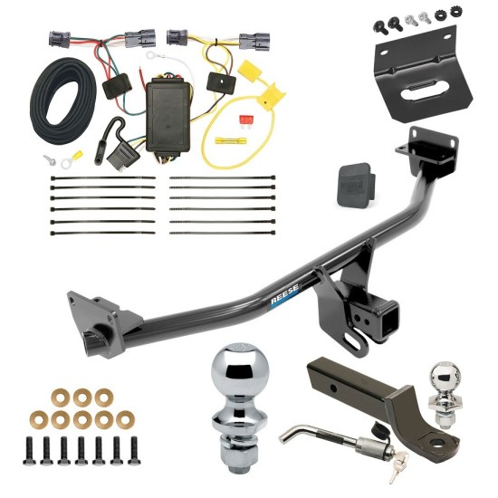 Ultimate Tow Package For 16-18 Hyundai Tucson Trailer Hitch w/ Wiring 2" Drop Mount Dual 2" and 1-7/8" Ball Lock Bracket Cover 2" Receiver Reese