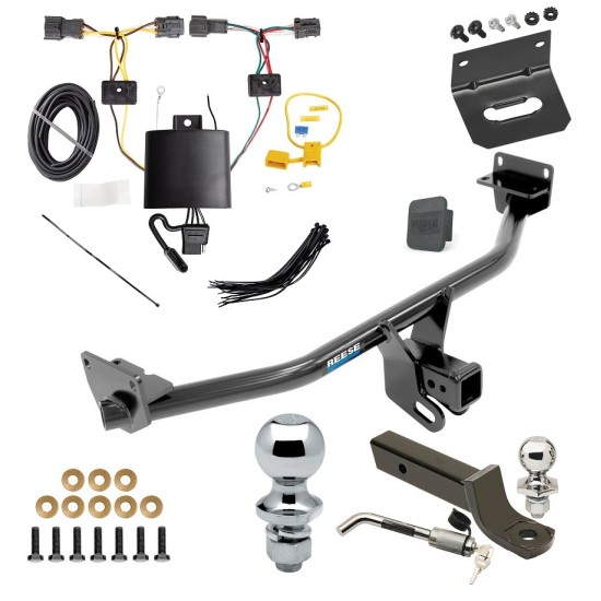 Ultimate Tow Package For 19-21 Hyundai Tucson Trailer Hitch w/ Wiring 2" Drop Mount Dual 2" and 1-7/8" Ball Lock Bracket Cover 2" Receiver Reese