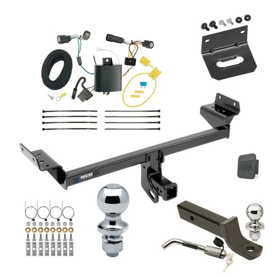 Ultimate Tow Package For 15-18 Ford Edge Trailer Hitch w/ Wiring 2" Drop Mount Dual 2" and 1-7/8" Ball Lock Bracket Cover 2" Receiver Reese