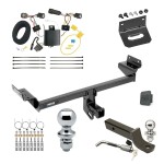 Ultimate Tow Package For 15-18 Ford Edge Trailer Hitch w/ Wiring 2" Drop Mount Dual 2" and 1-7/8" Ball Lock Bracket Cover 2" Receiver Reese