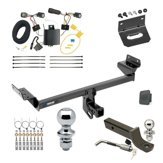 Ultimate Tow Package For 15-18 Ford Edge Trailer Hitch w/ Wiring 2" Drop Mount Dual 2" and 1-7/8" Ball Lock Bracket Cover 2" Receiver Reese