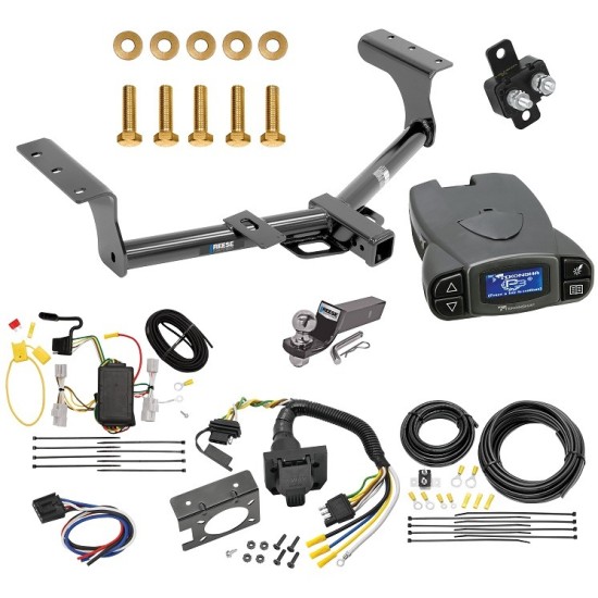 Trailer Hitch Tow Package Prodigy P3 Brake Control For 06-12 Toyota RAV4 w/ 7-Way RV Wiring 2" Drop Mount 2" Ball Class 3 2" Receiver Reese Tekonsha