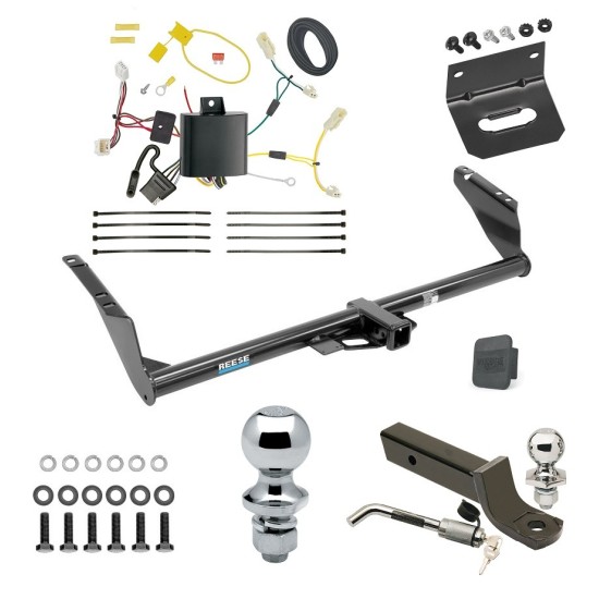 Ultimate Tow Package For 11-14 Toyota Sienna 15-20 Sienna SE Trailer Hitch w/ Wiring 2" Drop Mount Dual 2" and 1-7/8" Ball Lock Bracket Cover 2" Receiver Reese