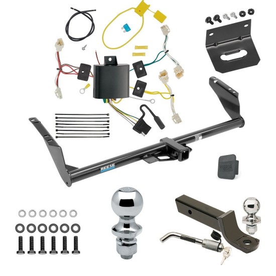 Ultimate Tow Package For 15-20 Toyota Sienna Except SE Trailer Hitch w/ Wiring 2" Drop Mount Dual 2" and 1-7/8" Ball Lock Bracket Cover 2" Receiver Reese