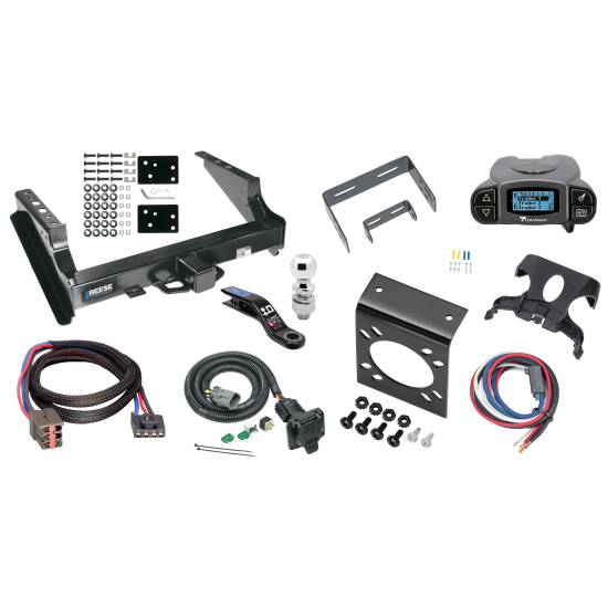 Class 5 18K Trailer Hitch Tow Package Prodigy P3 Brake Control For 99-22 Ford F-250 F-350 08-22 F-450 Super Duty w/ 7-Way RV Wiring 2" Drop Mount 2" Ball Class 4 2" Receiver Reese Tekonsha