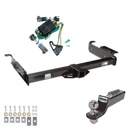 Tow Package For 00-02 Chevy Express GMC Savana Van Trailer Hitch w/ Wiring 2" Drop Mount 2" Ball 2" Receiver Reese