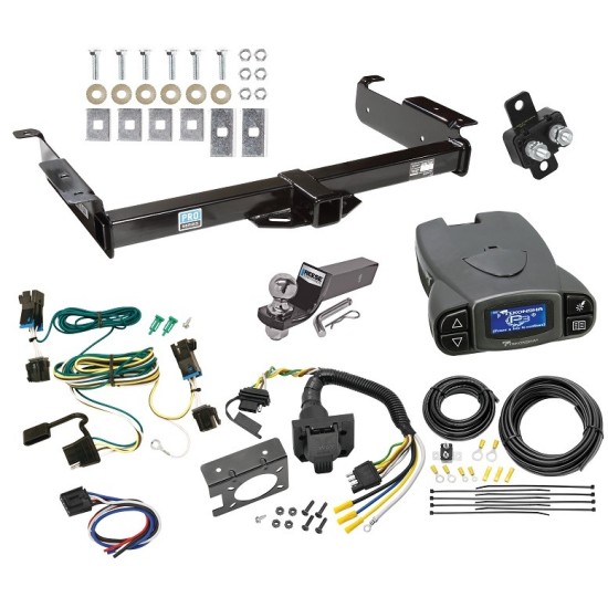 Trailer Hitch Tow Package Prodigy P3 Brake Control For 03-14 Chevy Express GMC Savana 1500 03-24 2500 3500 w/ 7-Way RV Wiring 2" Drop Mount 2" Ball Class 3 2" Receiver Reese Tekonsha