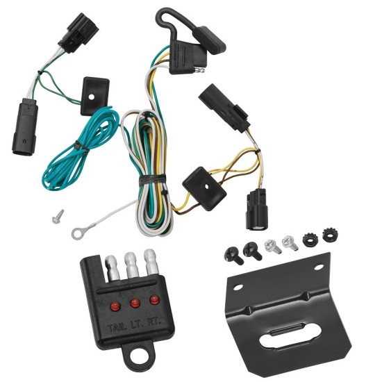 Trailer Wiring and Bracket w/ Light Tester For 07-09 Saturn Outlook Plug & Play 4-Flat Harness