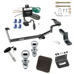 Ultimate Tow Package For 06-11 Honda Civic Trailer Hitch w/ Wiring Draw-Bar Dual 2" and 1-7/8" Ball Lock Bracket Cover 1-1/4" Receiver Reese