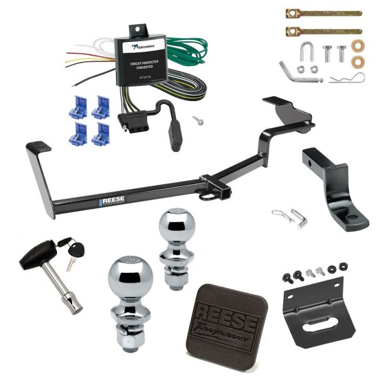 Ultimate Tow Package For 06-11 Honda Civic Trailer Hitch w/ Wiring Draw-Bar Dual 2" and 1-7/8" Ball Lock Bracket Cover 1-1/4" Receiver Reese