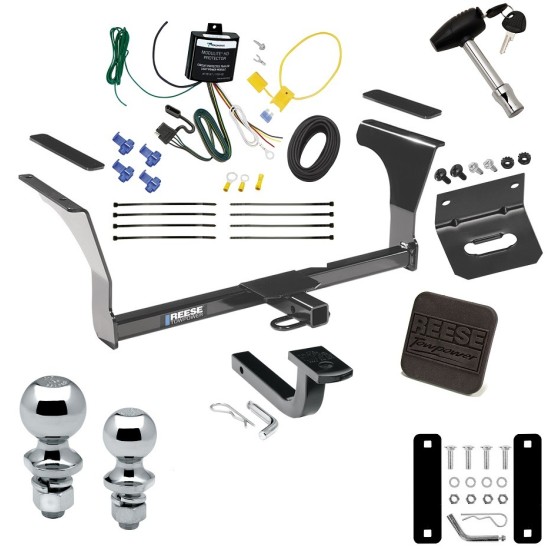 Ultimate Tow Package For 22-22 Nissan Altima 16-23 Maxima Trailer Hitch w/ Wiring Draw-Bar Dual 2" and 1-7/8" Ball Lock Bracket Cover 1-1/4" Receiver Reese