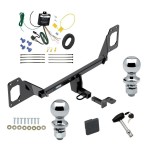 Reese Trailer Tow Hitch For 16-23 Honda Civic Deluxe Package Wiring 2" and 1-7/8" Ball and Lock