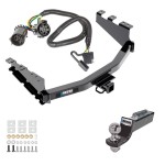 Tow Package For 14-18 Chevrolet Silverado GMC Sierra 1500 LD Trailer Hitch w/ Wiring 2" Drop Mount 2" Ball 2" Receiver Reese