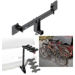 Trailer Hitch w/ 4 Bike Rack For 17-24 Jaguar F-Pace All Styles Approved for Recreational & Offroad Use Carrier for Adult Woman or Child Bicycles Foldable