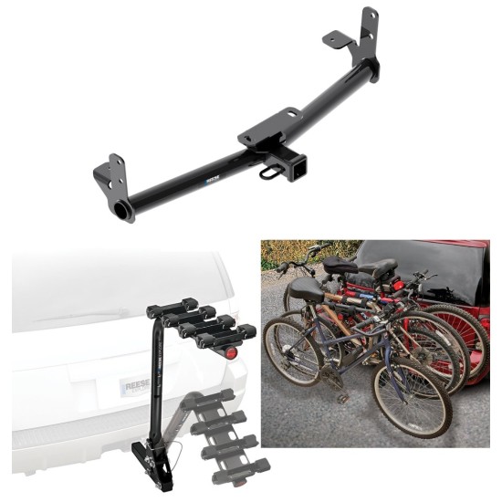 Trailer Hitch w/ 4 Bike Rack For 05-17 Chevy Equinox 10-17 GMC Terrain Approved for Recreational & Offroad Use Carrier for Adult Woman or Child Bicycles Foldable