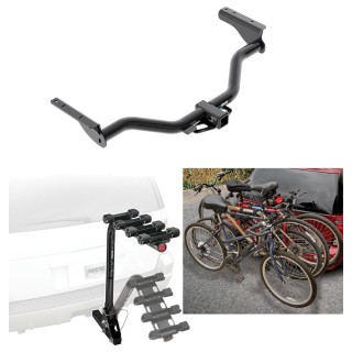 Trailer Hitch w/ 4 Bike Rack For 13-13 Infiniti JX35 14-21 QX60 13-20 Nissan Pathfinder Approved for Recreational & Offroad Use Carrier for Adult Woman or Child Bicycles Foldable