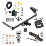 Ultimate Tow Package For 17-20 Chrysler Pacifica LX Touring 20-23 Voyager 22-23 Grand Caravan Except Hybrid Trailer Hitch w/ Wiring 2" Drop Mount Dual 2" + 1-7/8" Ball Lock Bracket Cover Reese