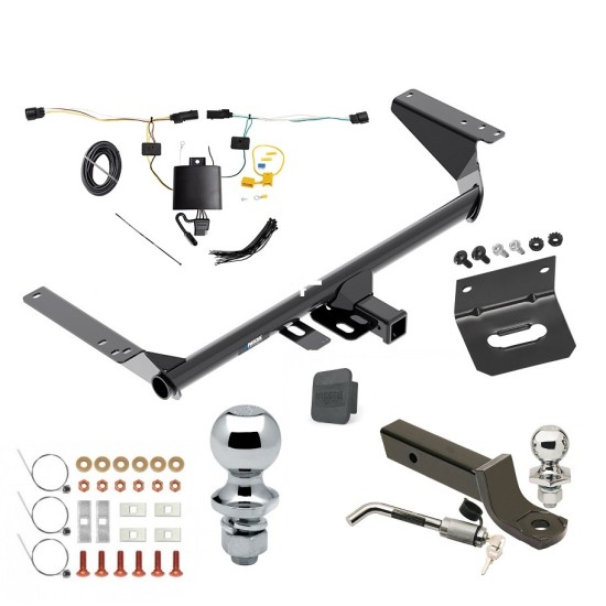 Ultimate Tow Package For 21-23 Chrysler Pacifica Except Hybrid Trailer Hitch w/ Wiring 2" Drop Mount Dual 2" and 1-7/8" Ball Lock Bracket Cover 2" Receiver Reese