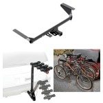 Trailer Hitch w/ 4 Bike Rack For 17-23 Chrysler Pacifica LX L Touring 22-23 Grand Caravan Except Hybrid Approved for Recreational & Offroad Use Carrier for Adult Woman or Child Bicycles Foldable