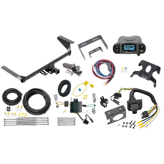 Trailer Hitch Tow Package Prodigy P3 Brake Control For 17-20 Chrysler Pacifica LX Touring 20-23 Voyager 22-23 Grand Caravan Except Hybrid w/ 7-Way RV Wiring 2" Drop Mount 2" Ball Class 3