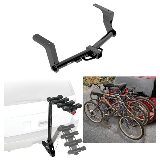 Trailer Hitch w/ 4 Bike Rack For 16-17 Subaru Crosstrek 13-15 XV Crosstrek except Hybrid Approved for Recreational & Offroad Use Carrier for Adult Woman or Child Bicycles Foldable