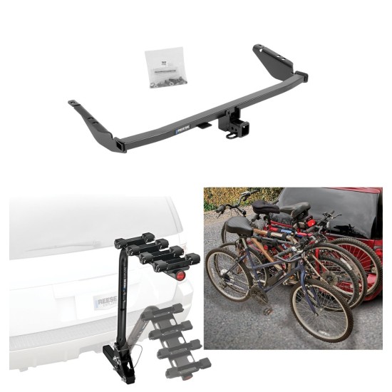 Trailer Hitch w/ 4 Bike Rack For 11-20 Toyota Sienna All Styles Approved for Recreational & Offroad Use Carrier for Adult Woman or Child Bicycles Foldable