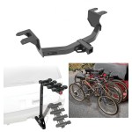 Trailer Hitch w/ 4 Bike Rack For 19-24 GMC Sierra 1500 Chevy Silverado 1500 Approved for Recreational & Offroad Use Carrier for Adult Woman or Child Bicycles Foldable